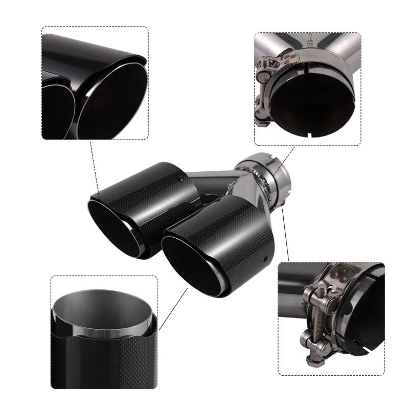 Automotive tailpipe general double Ak carbon fiber exhaust  tip cap muffler tip high temperature exhaust pipe muffler