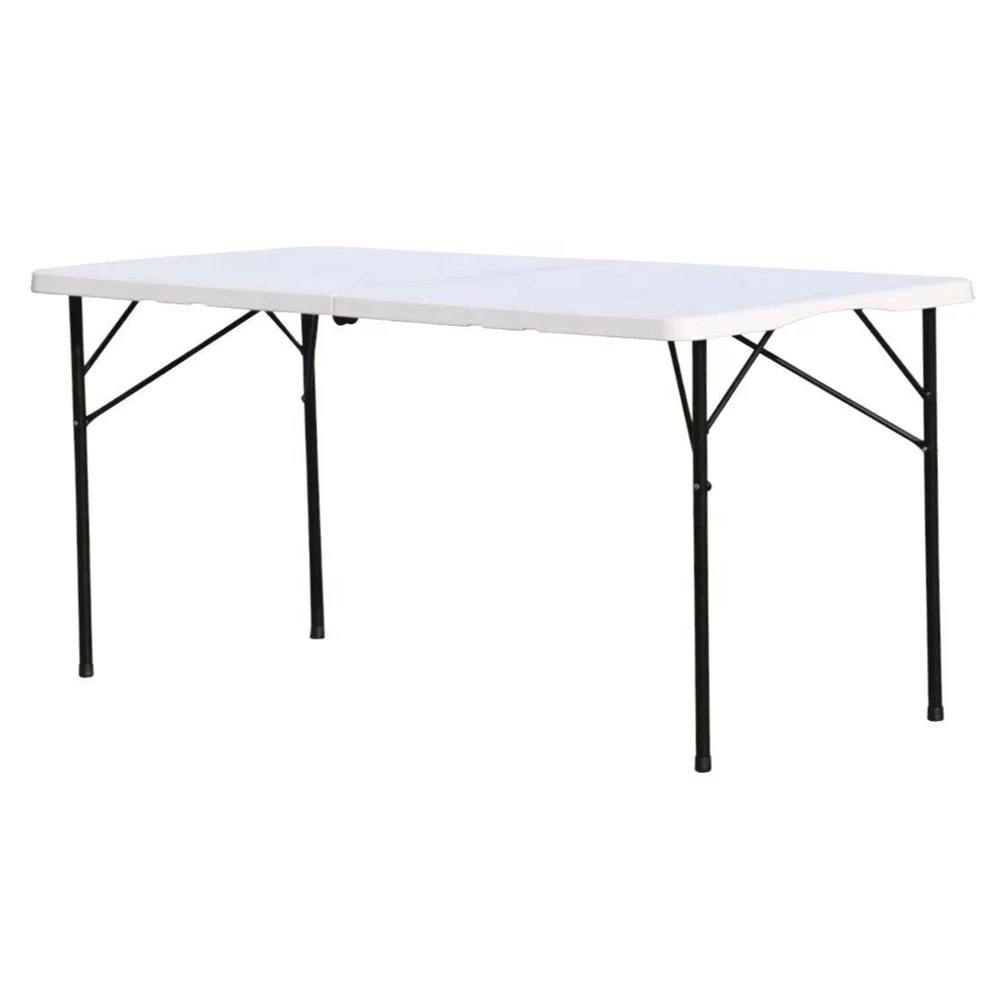 2024 Outdoor Portable lightweight camping steel market picnic HDPE folding leisure family activity aluminum table
