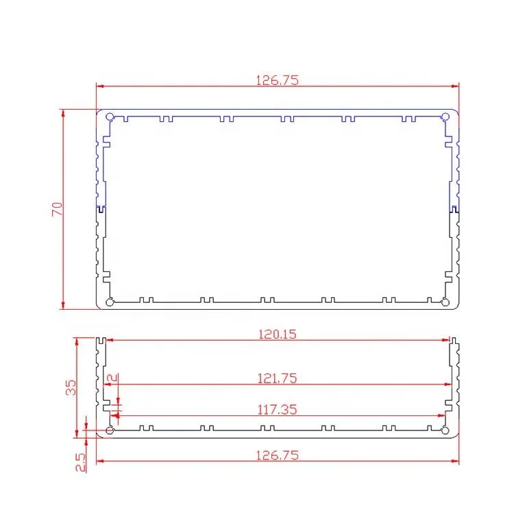 Aluminum Extruded Electrical Equipment Plc Boxes Enclosure DIY Customization Split Body Metal Electronic Terminal Block Case