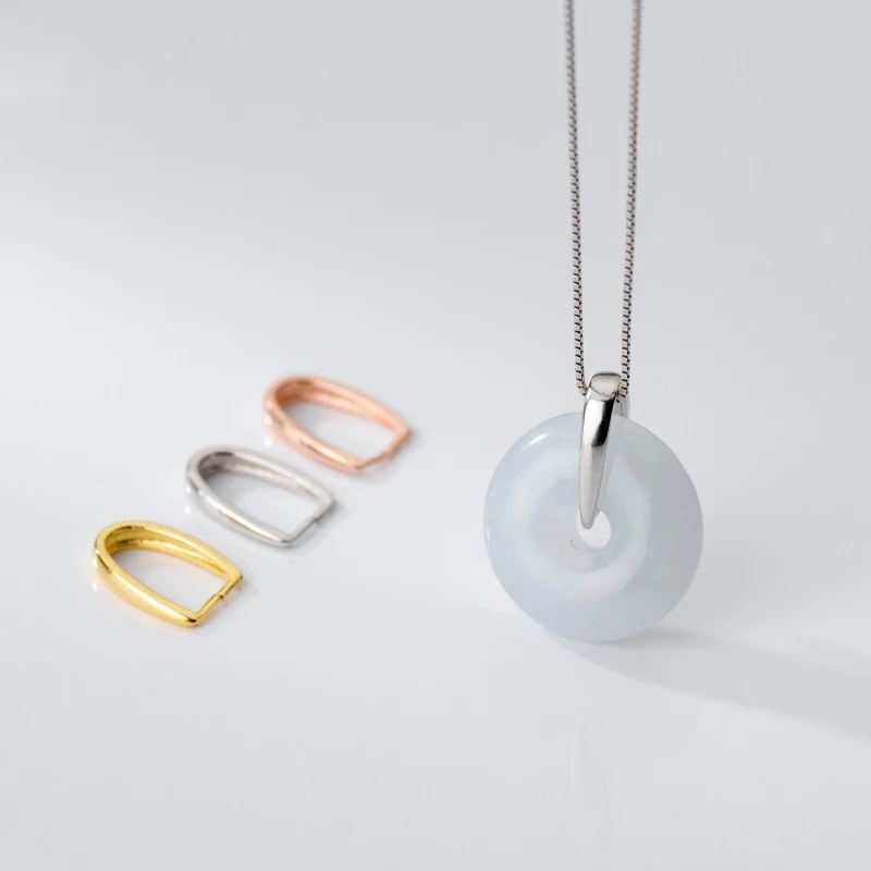 drop shipping 925 silver plated gold lucky buckle jewelry buckle pendant buckle diy semi-finished products