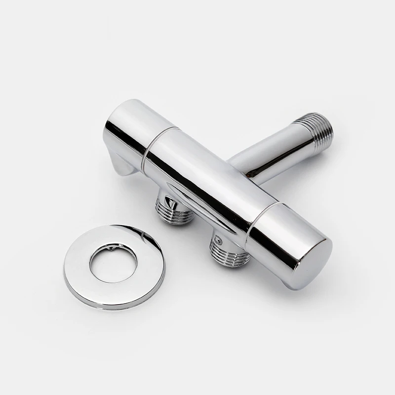 High quality chrome plated Brass luxury bathroom faucet two way double-handle angle valve