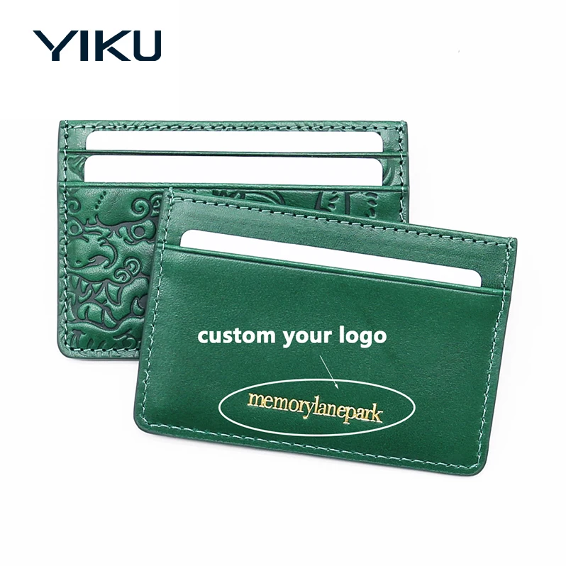 Custom Premium Products Dropship Wholesale Italian Vegetable Tanned Leather RFID Blocking genuine leather  Card Holder Sleeve