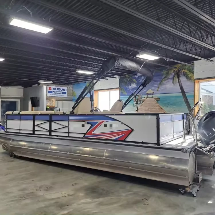 22ft 6.7m Luxury Cruising Floating House Aluminum Pontoon Boat with motor for sale
