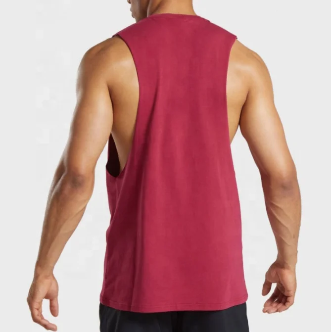 Custom printing men gym cotton bodybuilding tank top stringer vest
