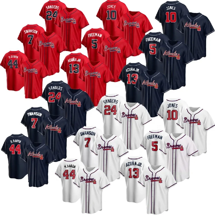 Custom Famous Brand LOGO N ike 2021 New M LB Atlanta B raves Team Jerseys Baseball Shirt