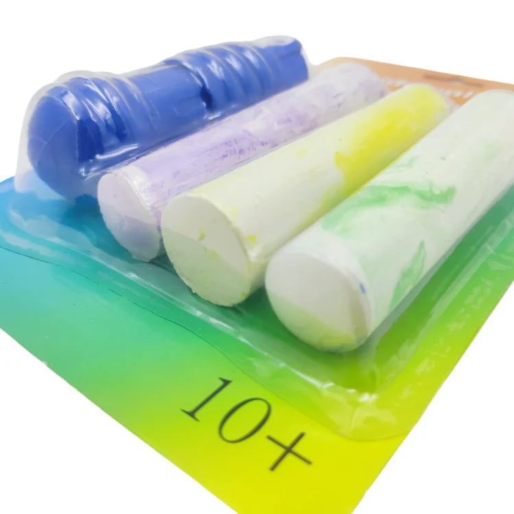 Factory Hot Sell Washable Dustless sports chalk Sidewalk Chalk 3 Colors magnesium carbonate Material with Plastic Chalk Holder
