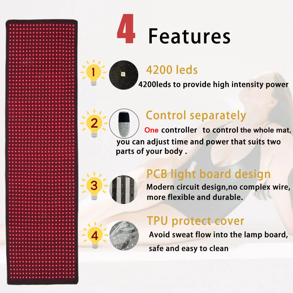 Factory Wholesale Infrared red light therapy panel blanket red light therapy extra large size pad