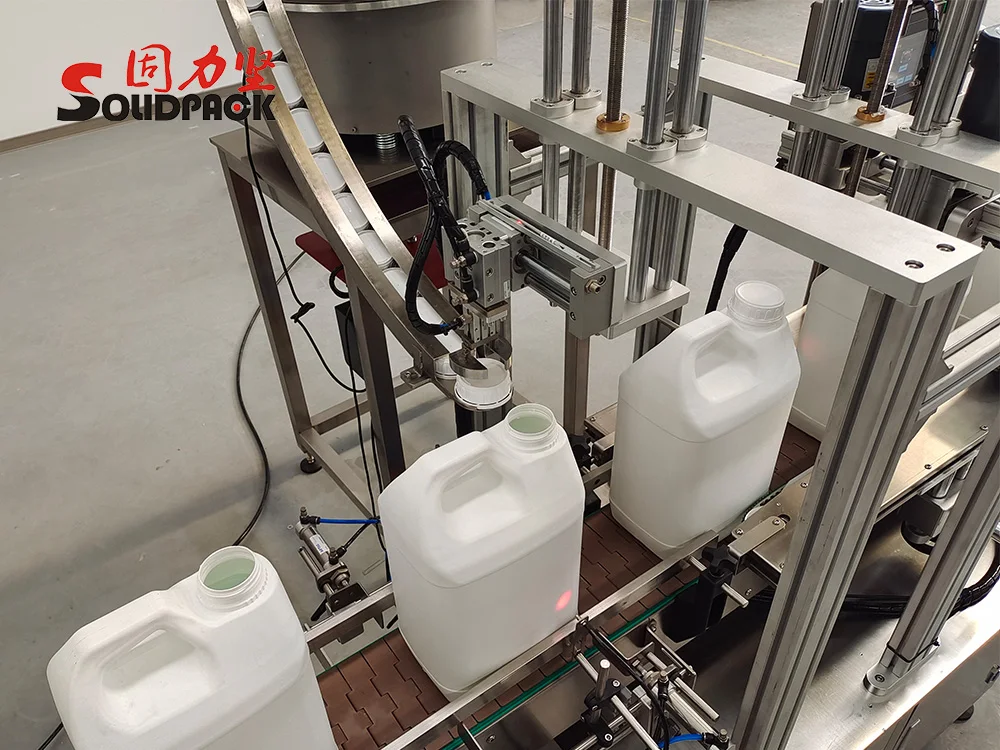 Solidpack double twin head liquid weight filling machine 4 nozzles Production Line For Big Volume Barrels 4 gallon