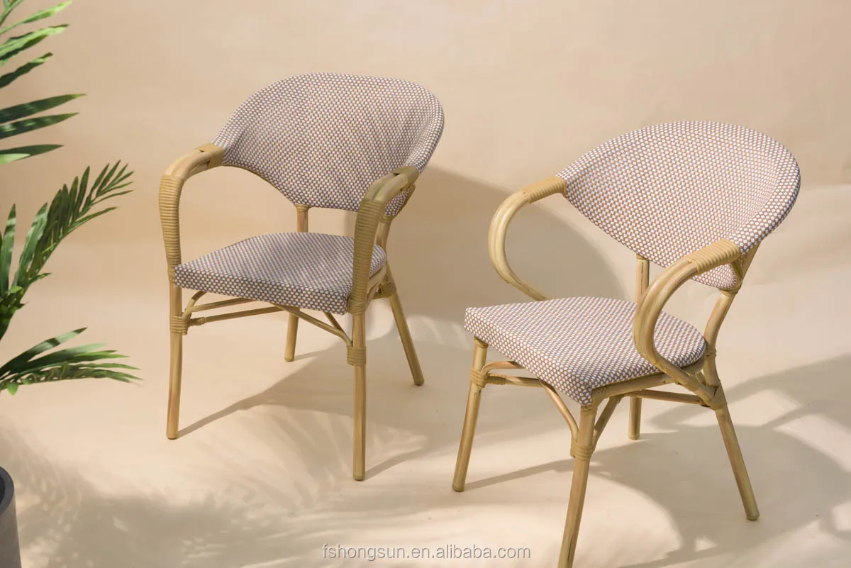 Тканевый бамбуковый стул для Парижа бистро ресторана
