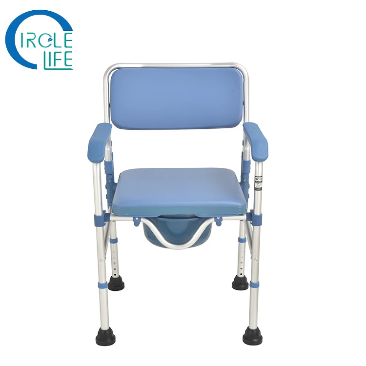 Medical Equipment Hospital Bathroom Foldable Seat Mobile Toilet Commode Potty Chair For Elderly