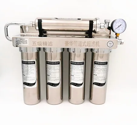 New Item Hot Selling 5 stages Uf Stainless Steel Tap Mesh Water Filter With Gauge