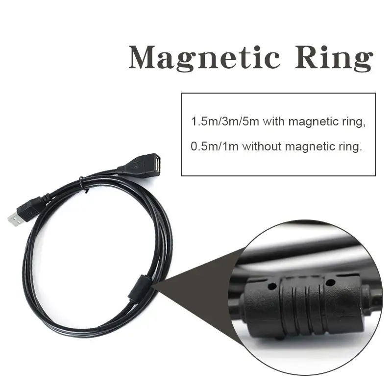 USB 2.0 Cable Extension Cable 0.6m 1m 1.5m Wire Data Transmission Line Superhighspeed Data Extension Cable For Display Projector