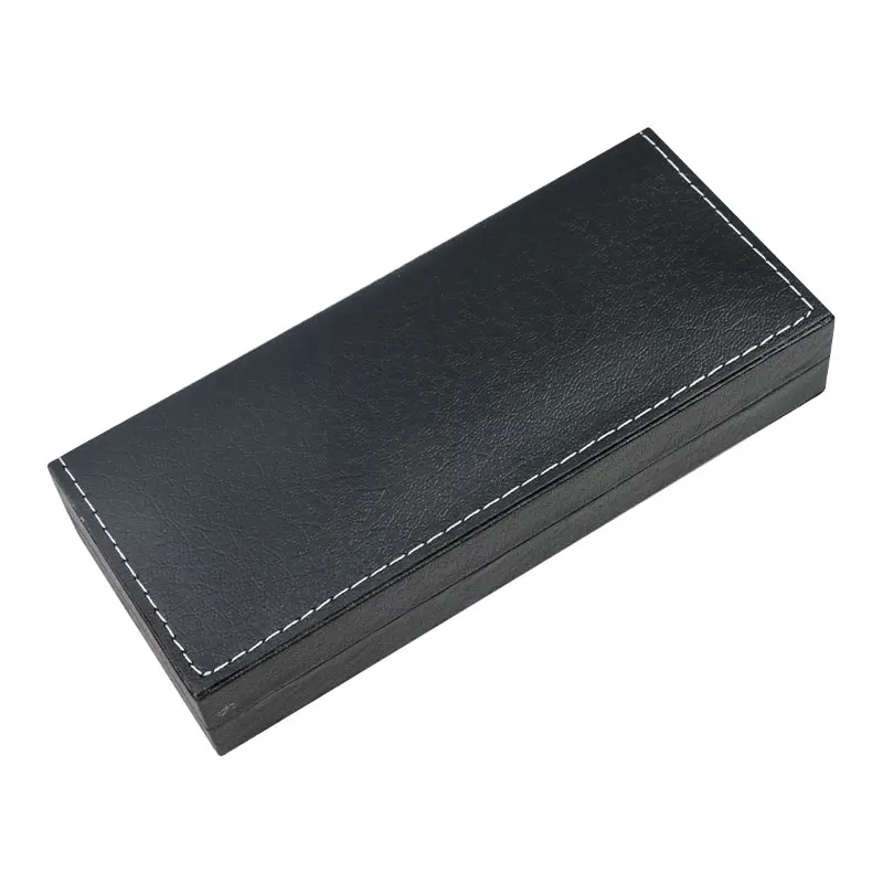 Black stitching case box brown black soft flannelette rectangular high-grade gift packaging Golden inner cloth