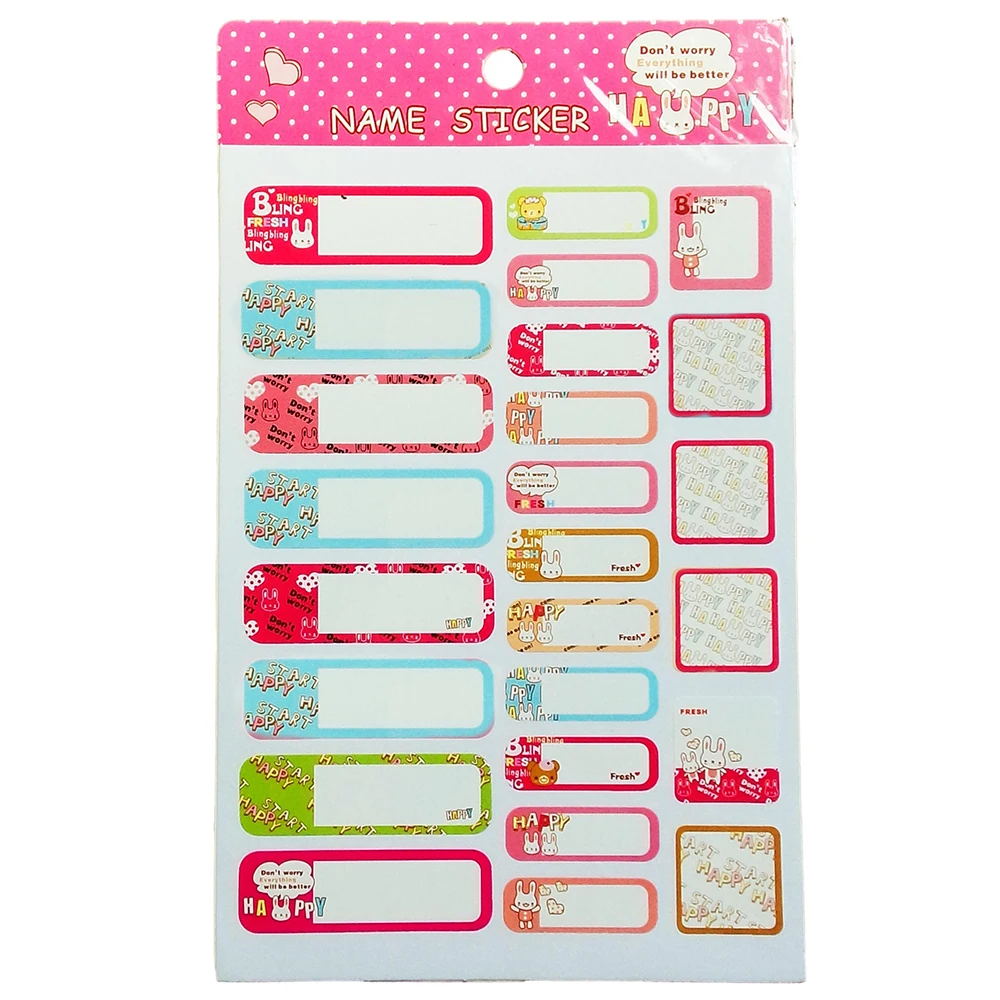 New name stickers provide anime cartoon characters printing waterproof promotional name stickers