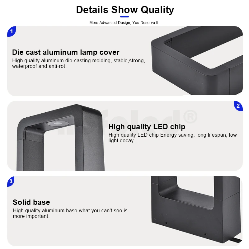 Modern waterproof Aluminum Landscape Lights Street Post Light Outdoor Garden Lawn Lamp