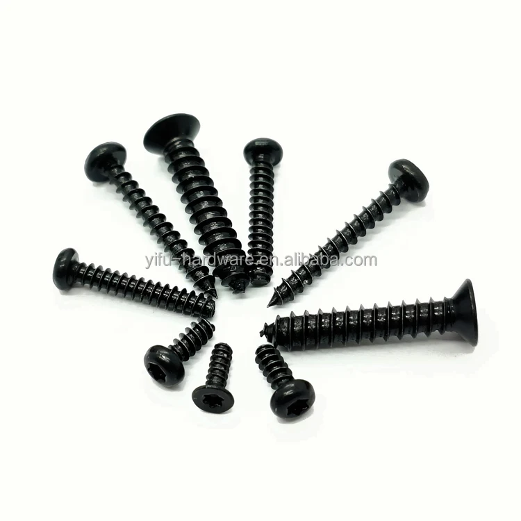 Standard Drywall Tapping Screws Black Phosphate Steel With Coarse Thread Available In Inch And Metric Measurement Systems