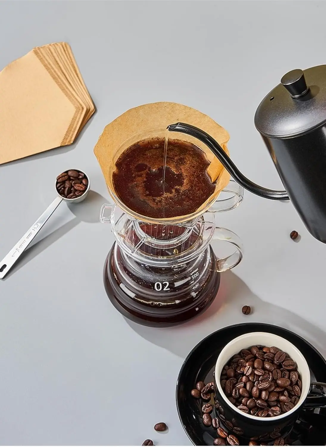 Натуральный неотбеленный одноразовый большой вентилятор бумажный фильтр для кофе кофейный в 40 пакетах