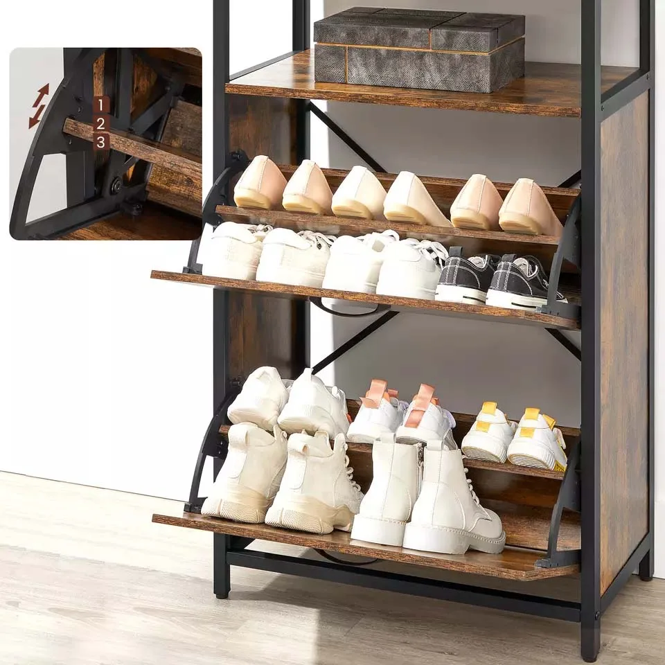 customize simple design 3 layers Shoe Storage Cabinet Living Room Furniture Space Saver Shoe Rack Cabinet