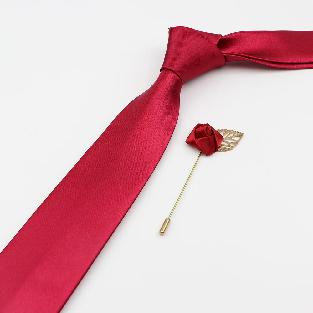 
 Narrow Multicolor Polyester Classic Formal Fashion Necktie Set Brooch Arrow Silk Ties Pin Breastpin for Clothing Accessories  