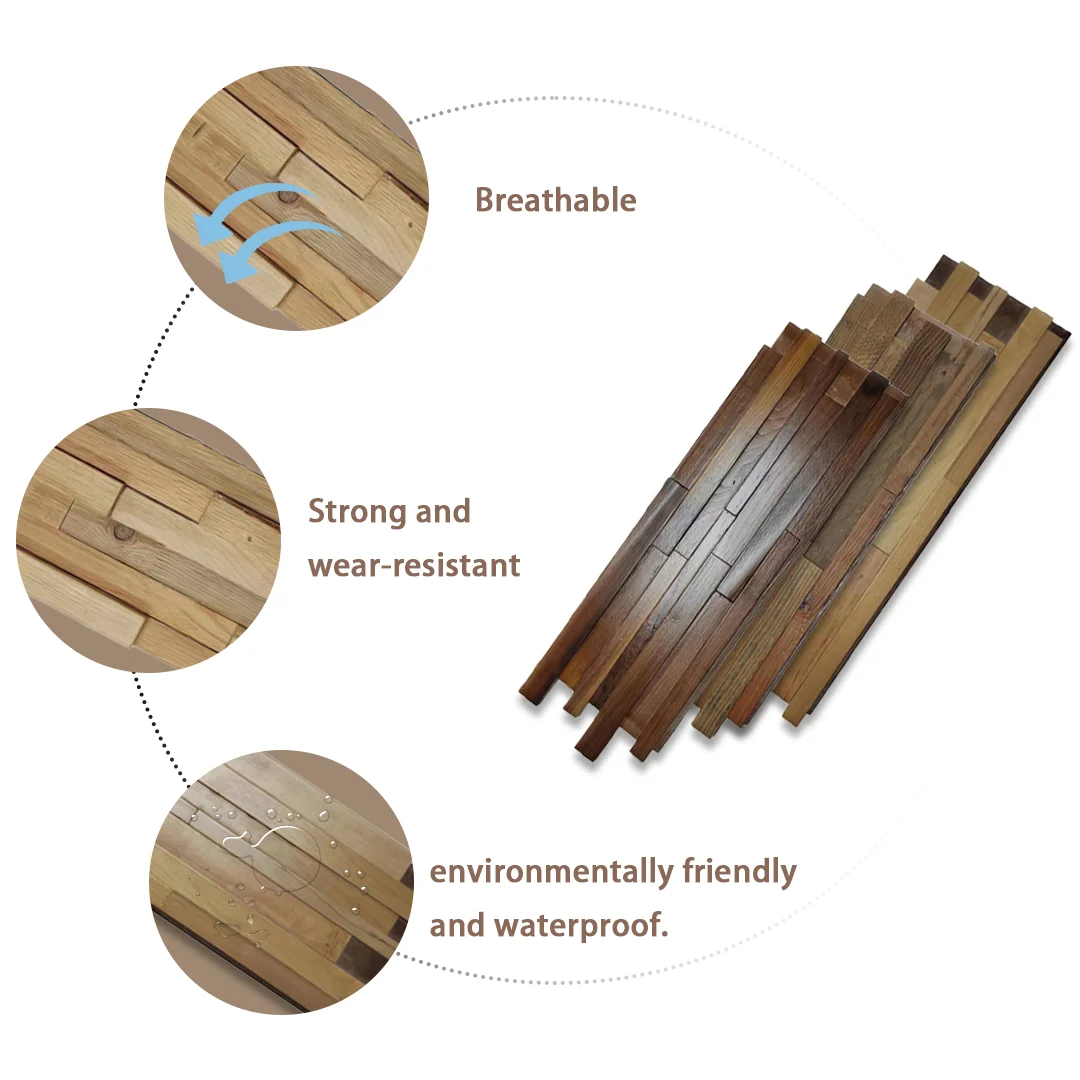 KASARO Natural Interior Wood Paneling Solid Wood Timber Planks Modern Decorative 3D Wood Wall Panels
