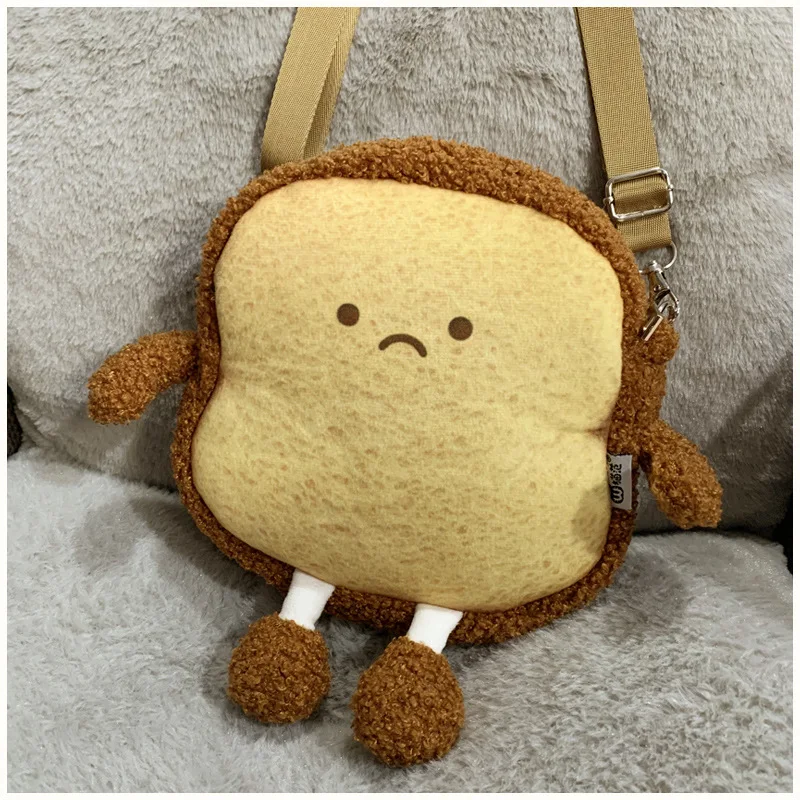 Manufacturer Bread Furry Bag Toast Custom Plush Toy Cute Designer Plush Bag