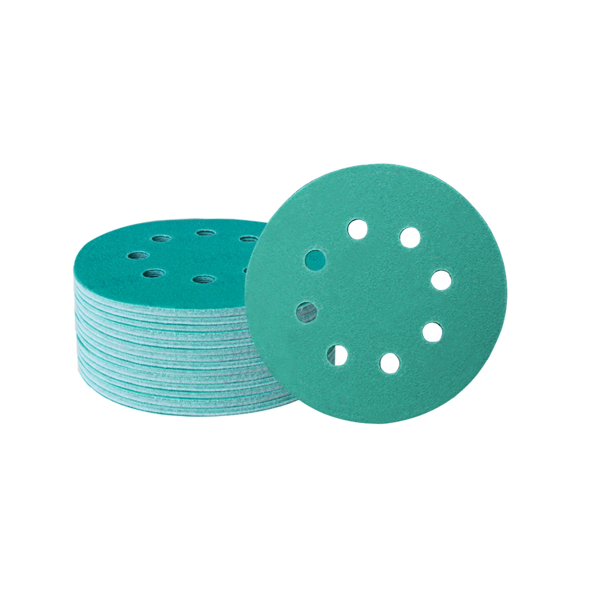 125mm 5 Inch Hook And Loop Sand Paper Disc PET Film Backing Green Sanding Disc