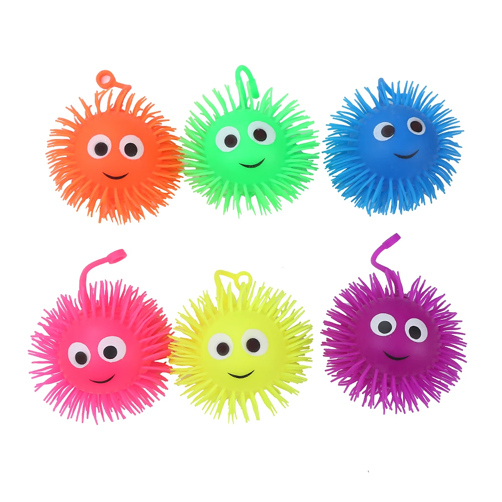 Colorful Stress Glowing Light Up Puffer Ball Smile Face Puffer Ball Yoyo