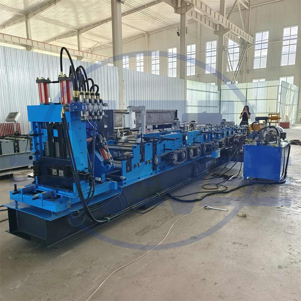 Steel Structure Profile Former Metal Aluminum Auto Size Changeable Steel Frame C Z Channel Cold Roll Forming Machine