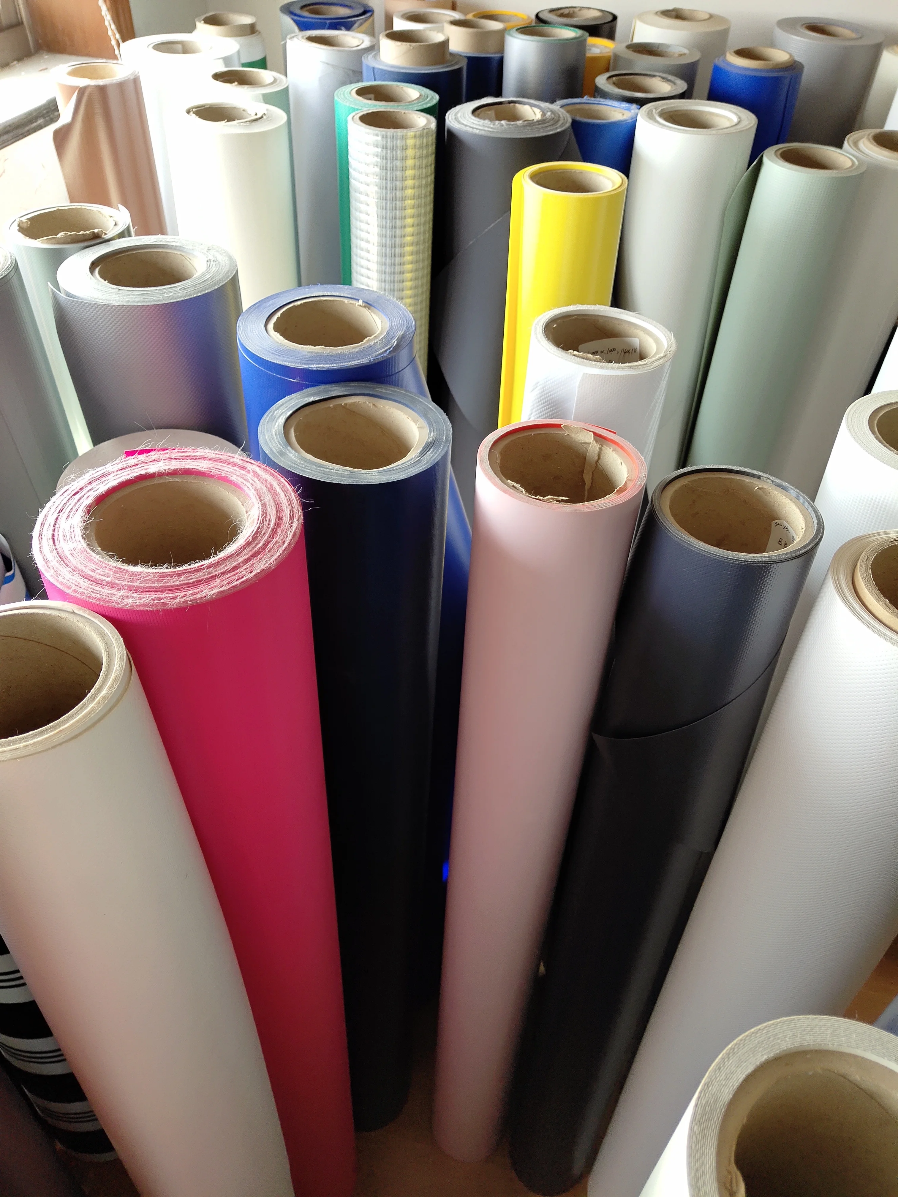 Coated Polyester Fabric Stock Lot B grade for PVC Tarpaulin Cover Truck Cover Tent Awning   Economically Styled for Use