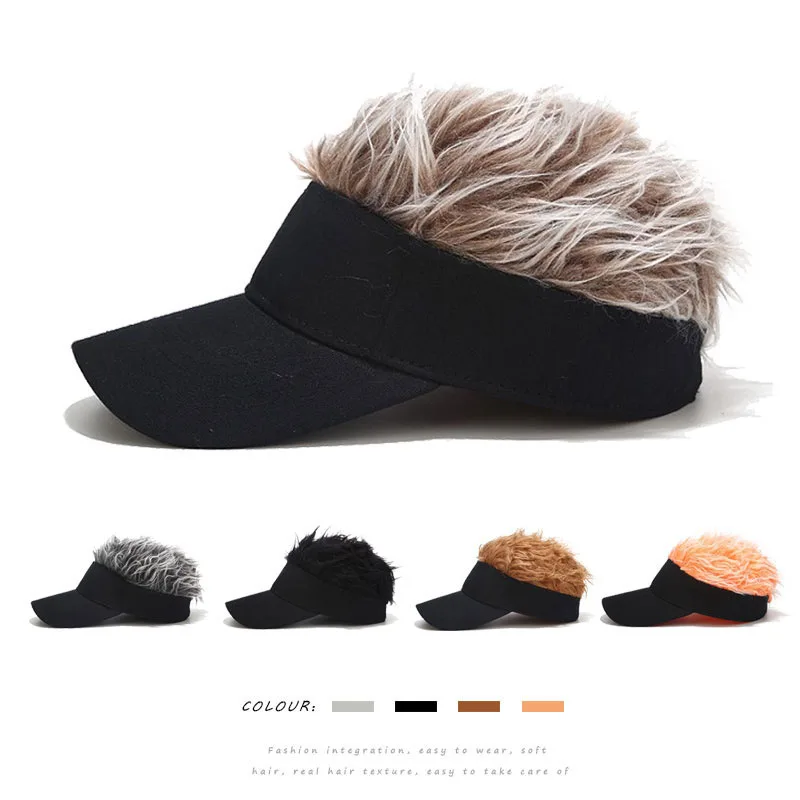 Latest Customized Adult Creative Wig Fashion Baseball Caps Hip Hop Sunshade Golf Hat With Adjustable Straps Hair Extensions