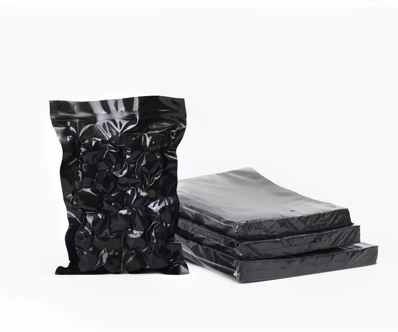 Goods In Stock Food Grade One Side Transparent Black Vacuum Seal Bags