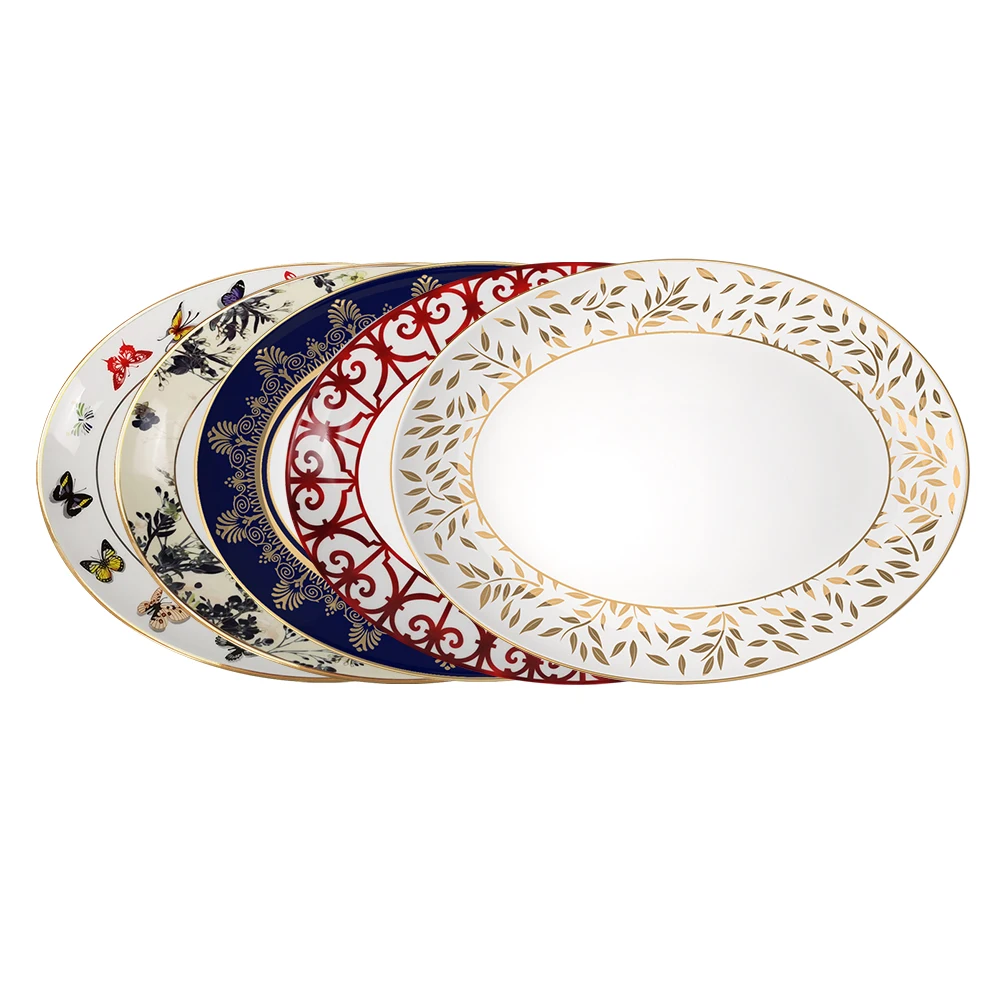 2023 Luxury Christmas charger plate home/party main course beef dish bone china dinner plate for turkey dessert dish flatware