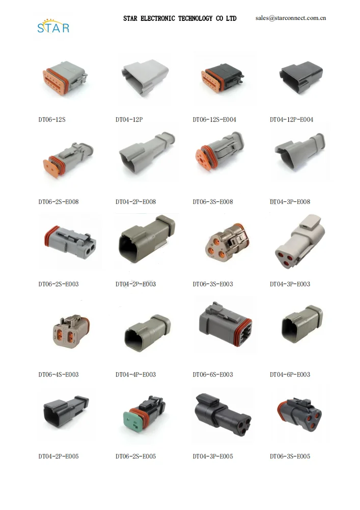 automobile Deutsch DT Series 4 Way Socket Connector Kit DTP06-4S + Pins & Wedglock DT 04 4P WP4P deutsch