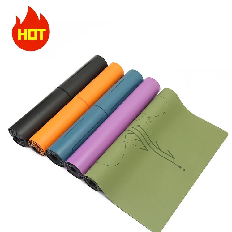 Custom Designs Embossed Logo Polyurethane Exercise Yoga Mat Ultra-grippy Eco Black PU Yoga Mats Manufacturer