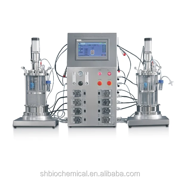 glass benchtop stirred tank fermenter bioreactors for animal cell culture