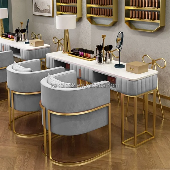 Набор мебели для дизайна ногтей в современном стиле ins серый Маникюрный Стол