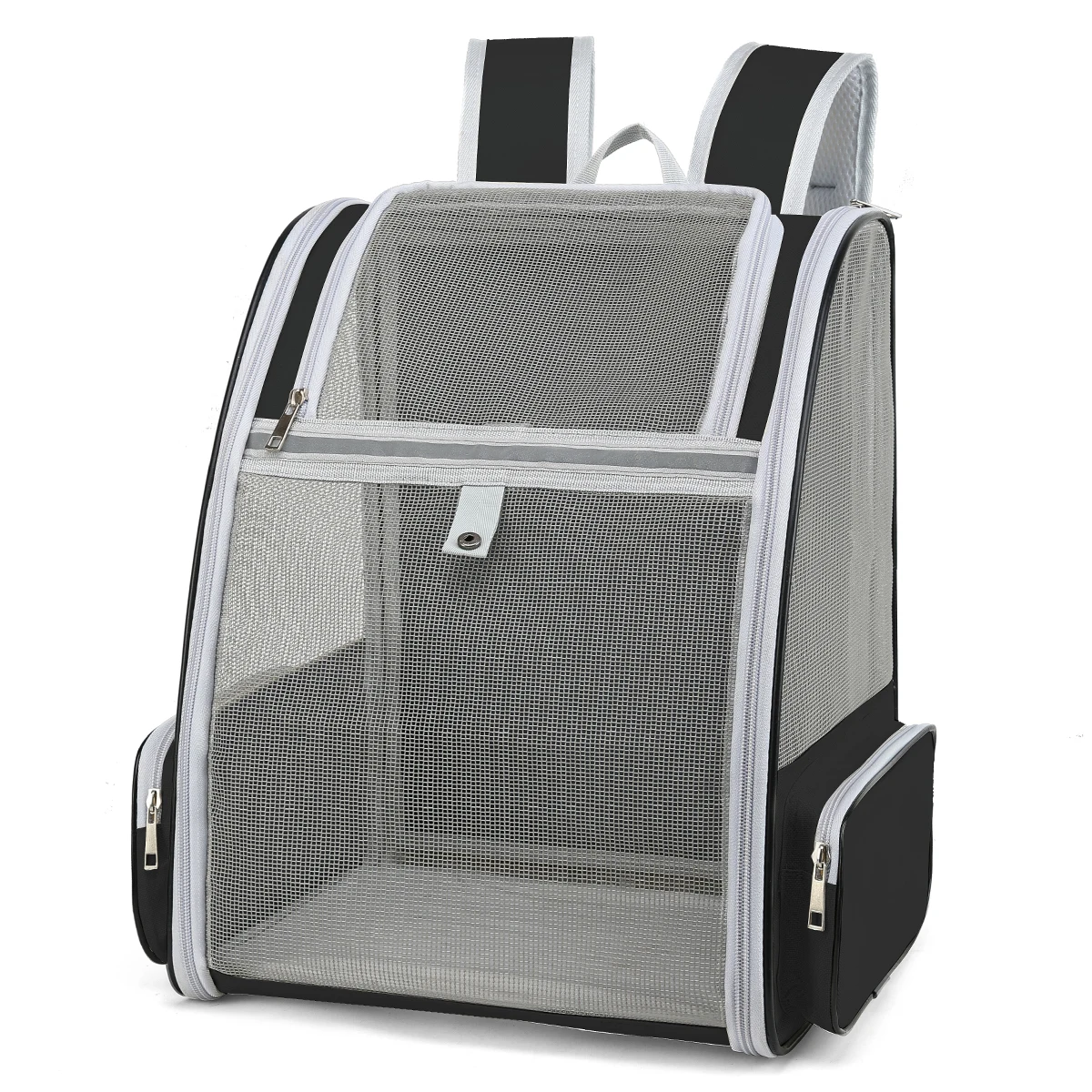 Oem private label black white pink blue fashional expandable breathable mesh small dogs cats puppies pet carrier backpack