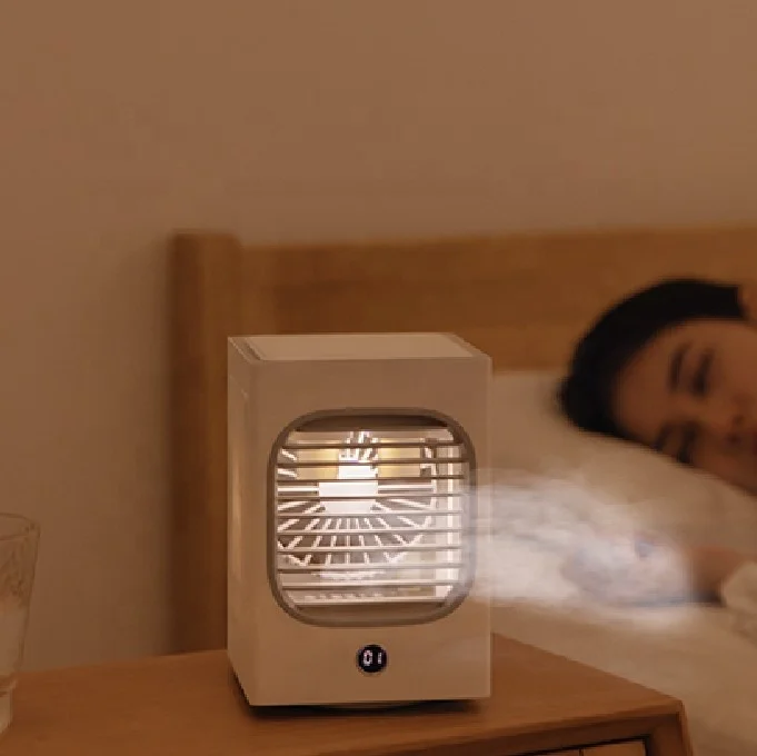 Portable OEM Factory Made Auto Oscillating Rechargeable Spraying Mist Small Cooling AC Fan