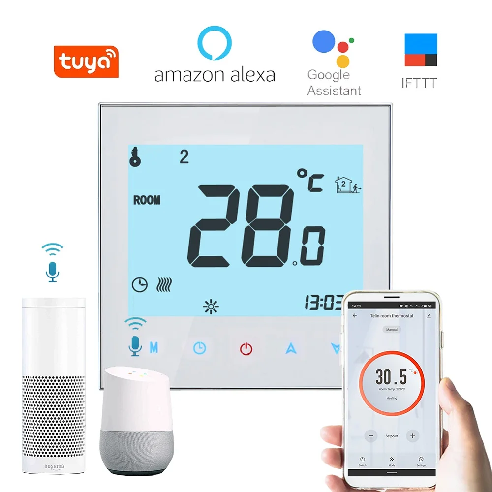 Wireless Room Electric Water Floor Heater Zigbee Smart Wifi Home Thermostat Controller for Electric Heating Floors
