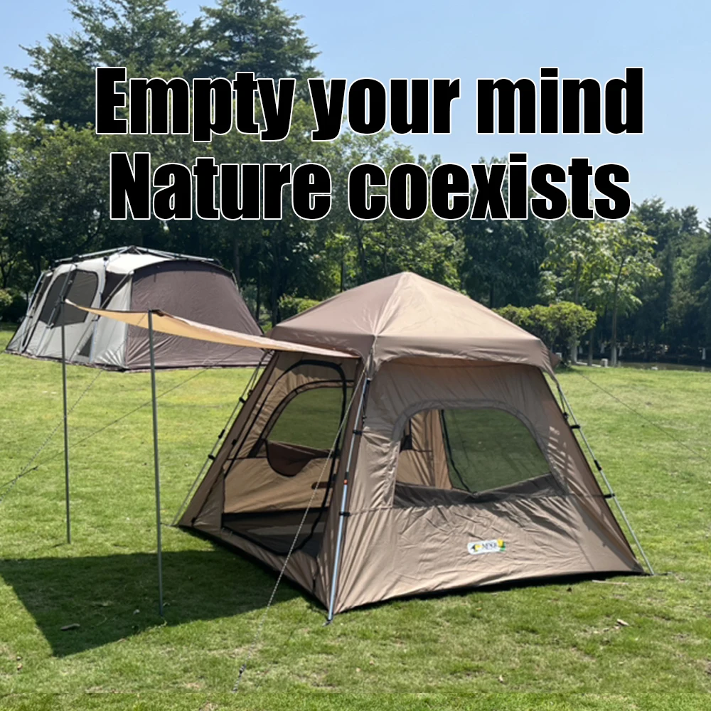 Wholesale Outdoor Camping Tent And Hiking Gear 3-4 Persons Family Tent 2 Doors 2 Windows Mesh Luxury Camping Tent Waterproof