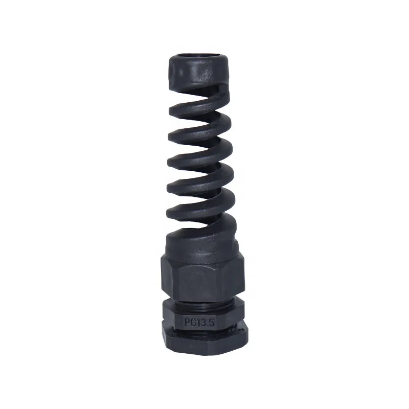 PG Type IP68 PG13.5 for 8-12mm White Black Plastic Connector Spiral Nylon Cable Gland