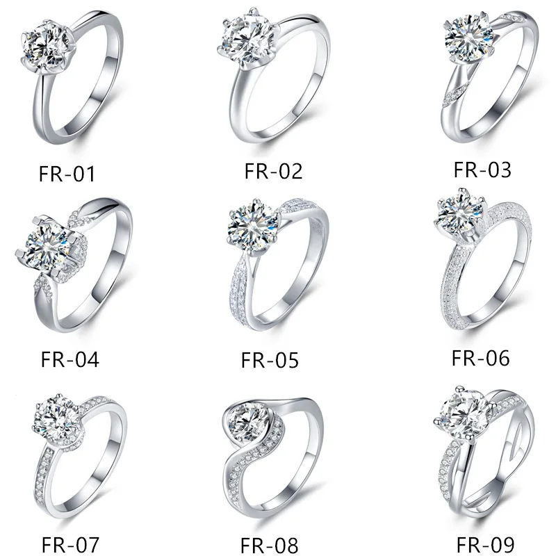 customized 18k gold classical style 1ct moissanite stone engagement woman gold ring fine  Wedding Ring and Jewelry for Sale
