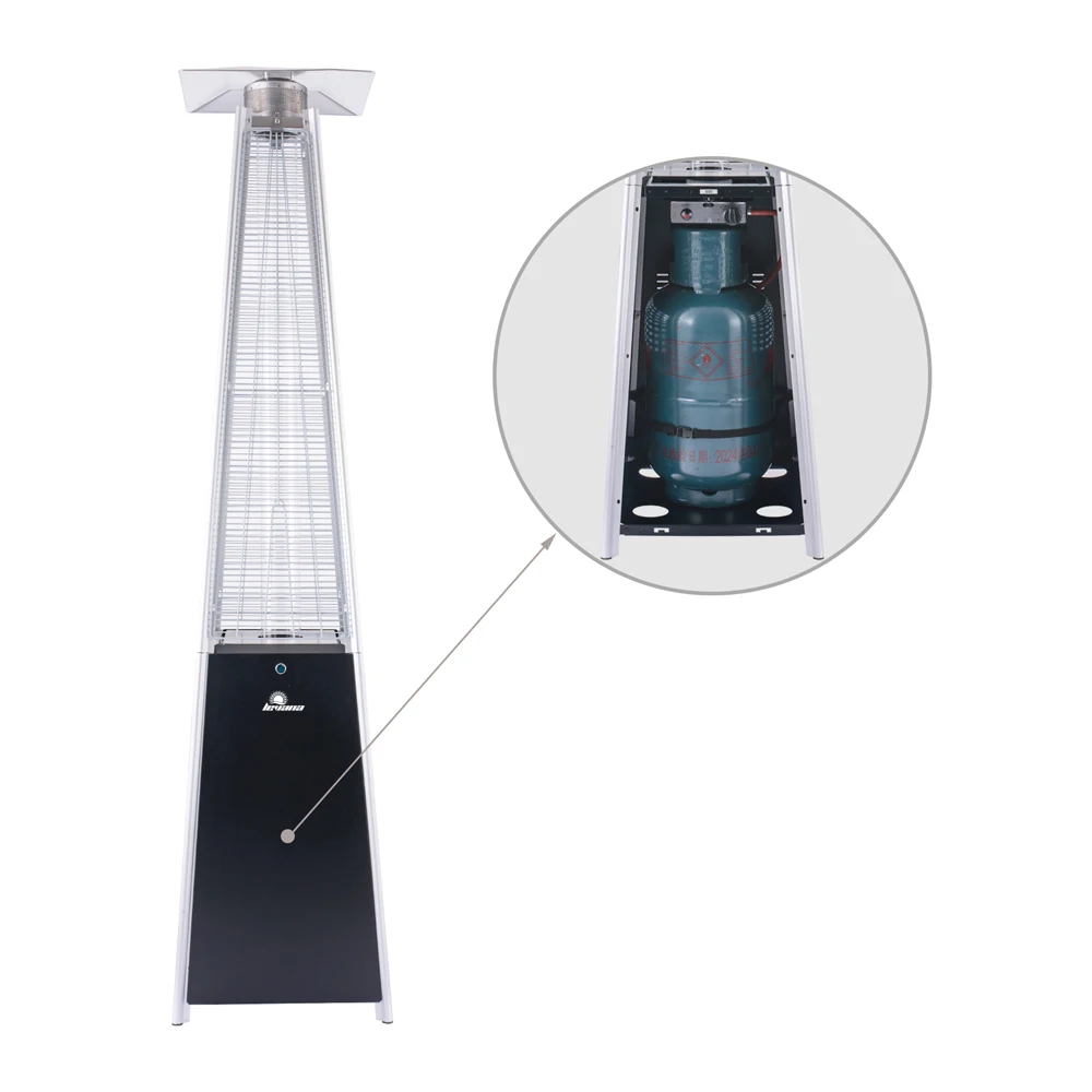 High Quality Stainless Steel Pyramid Patio Heater Easy Moving Outside Portable Gas Heater for Outdoor Heating