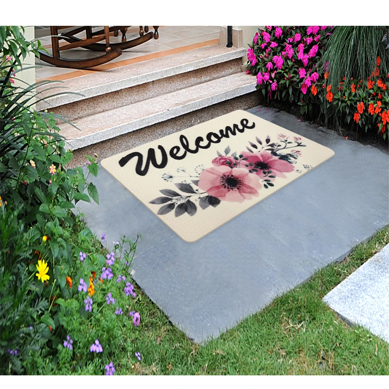 Home Door Mats Indoor Outdoor Floor Non-Slip PVC Backing Doormat Rugs Waterproof Entrance bathroom mat