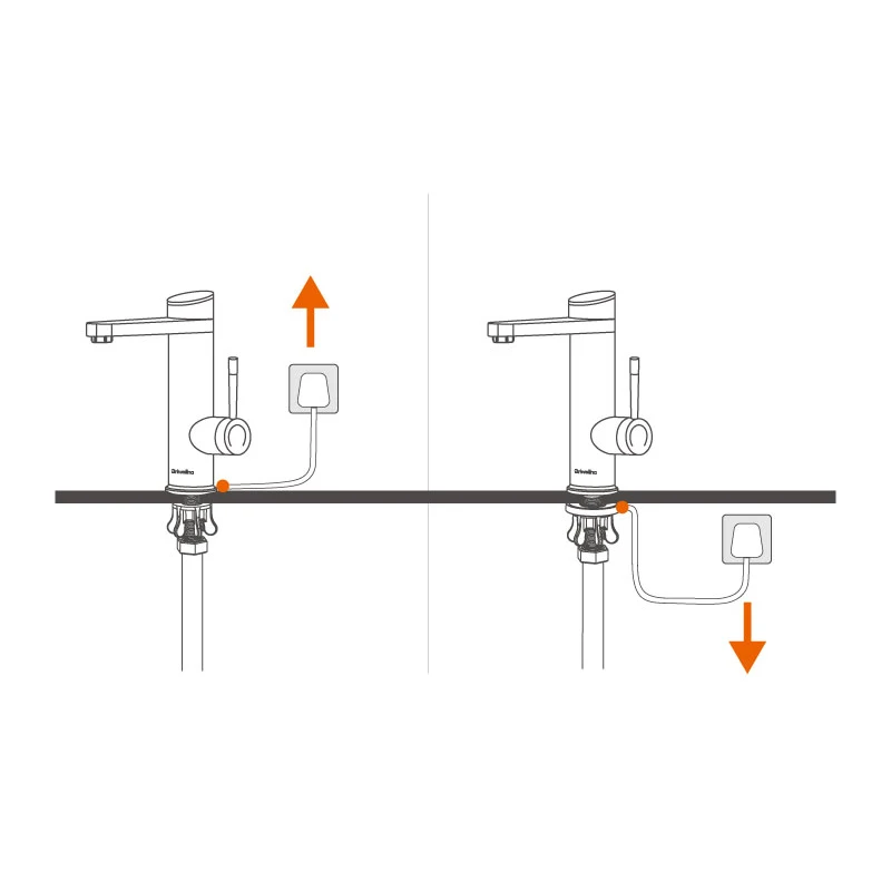 Briwellna 220V Rotating Bathroom Mixer Hot And Cold Mixer Water Tap Instant Electric Heating Water Saving Faucet
