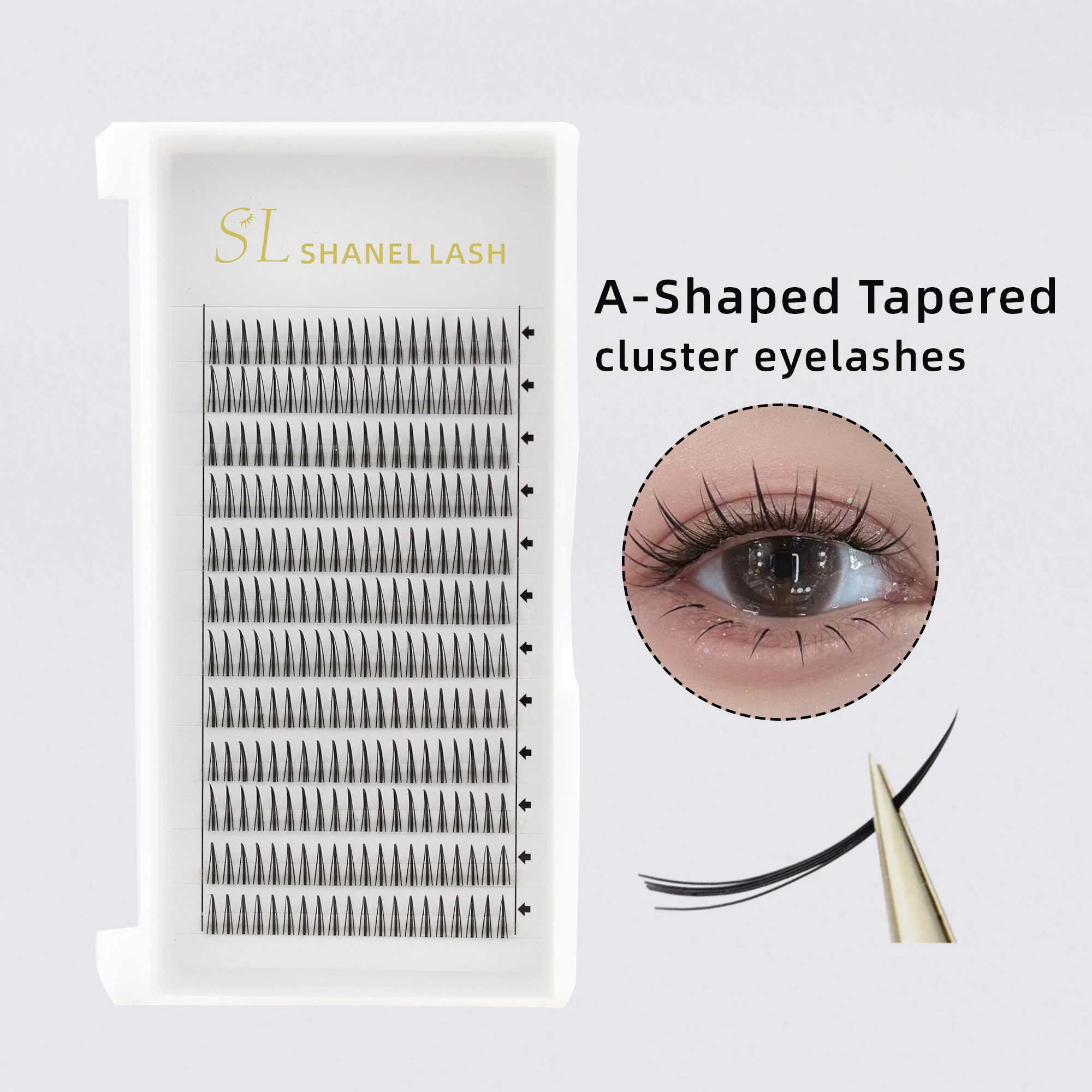 Wholesale Bulk Cheap Premium Spike A Shape Cluster 0.07 8-15mm Spike Premade Fan Eyelash Extension Individual Volume Fans Lashes