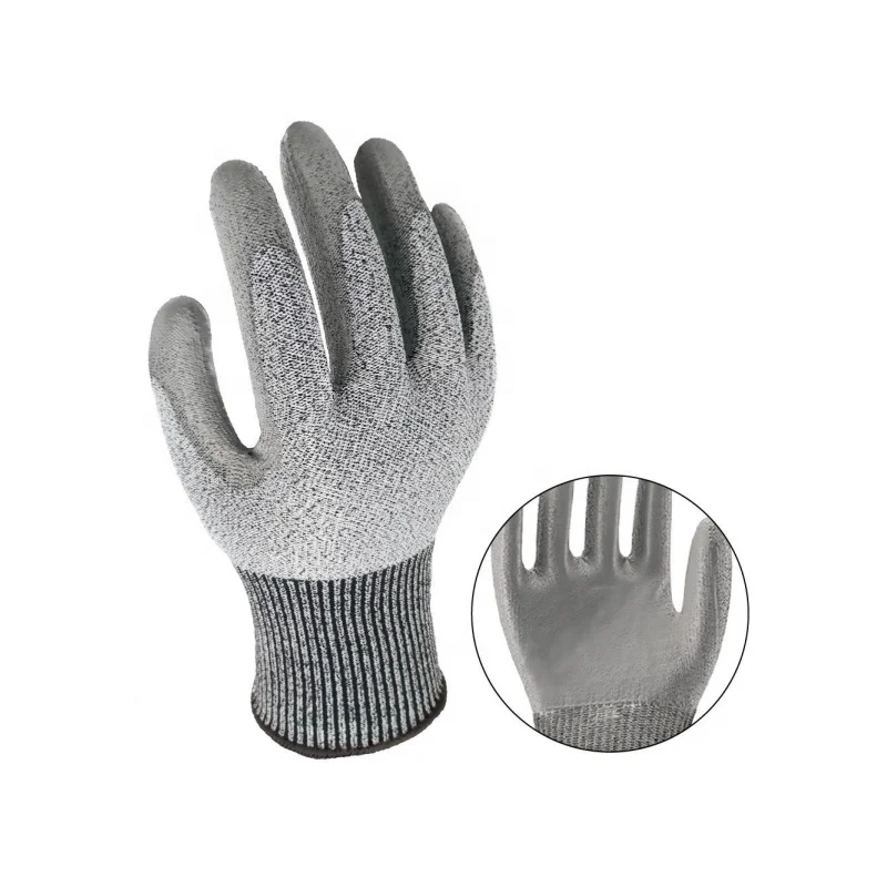 HPPE En388 ANIS CUT A3 Protective Anti Cut Level 4 PU Coated Construction Work Safety Cut Resistant Gloves