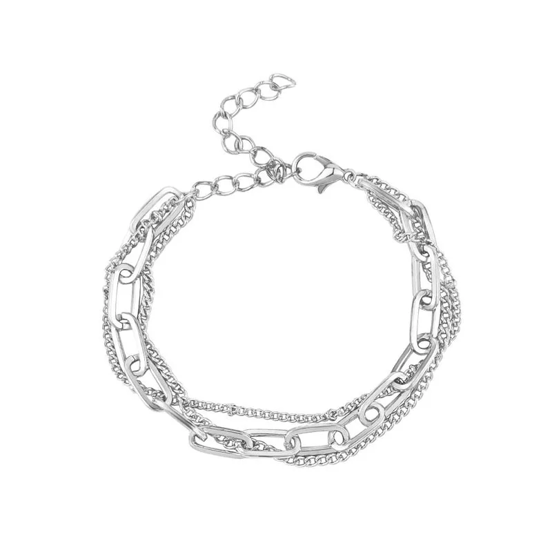 Niche design multi-layer bracelet female ins light luxury Europe and the United States simple gold bracelet personality hand