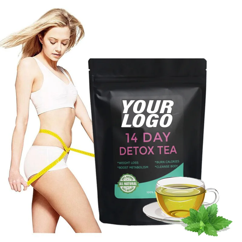 Private label custom logo effective herbal natural fat tummy 14days detox tea