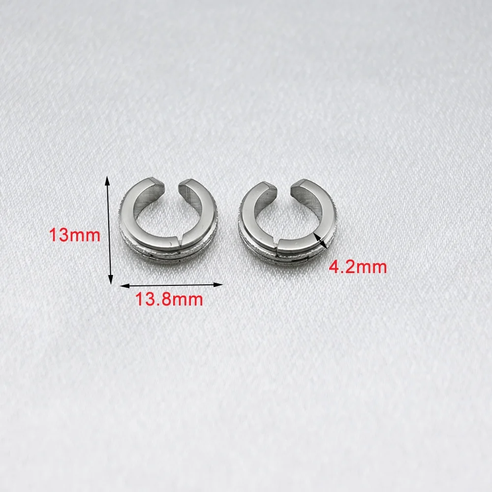 High Quality Silver Color Matte Earrings 316L Surgical Steel No Piercing Brushed Clip On Earring For Men